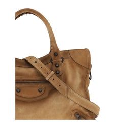 Sac à main Balenciaga Bos Taurus en cuir de veau beige