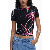 Desigual Schwarzes Viskose-Damen-Top