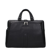 Piquadro Black Leather Business And Laptop Bags