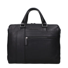 Piquadro Black Leather Business And Laptop Bags