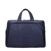 Piquadro Blue Leather Business And Laptop Bags
