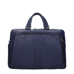 Piquadro Blue Leather Business And Laptop Bags