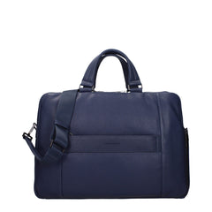 Piquadro Blue Leather Business And Laptop Bags