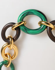 Dolce & Gabbana Mehrfarbige Gold-Messing-Halskette mit Tigerlilien-Blumenmuster