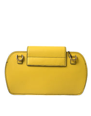 Pochette bandoulière Dolce & Gabbana en cuir lisse jaune avec logo DG