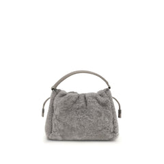 Petit sac à bandoulière Brunello Cucinelli Mellow en peau lainée