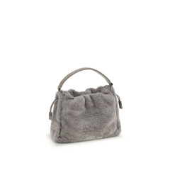 Petit sac à bandoulière Brunello Cucinelli Mellow en peau lainée