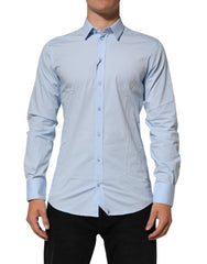 Chemise habillée homme Dolce & Gabbana bleu clair en coton doré