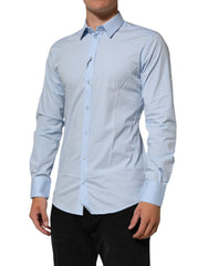 Chemise habillée homme Dolce & Gabbana bleu clair en coton doré