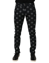 Jean skinny en coton noir à monogramme DG Dolce & Gabbana