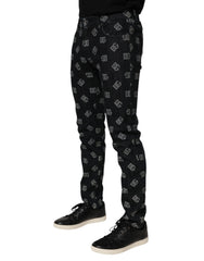 Jean skinny en coton noir à monogramme DG Dolce & Gabbana