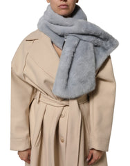 Dolce & Gabbana Powder Blue Mink Fur Neck Warmer Scarf