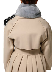 Écharpe cache-cou en vison bleu poudré Dolce & Gabbana