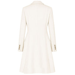 Made in Italy White Wool Women Coat