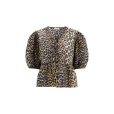 Ganni Leopard Baumwollhemd