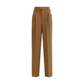 Pantalon décontracté en laine marron Ami Paris
