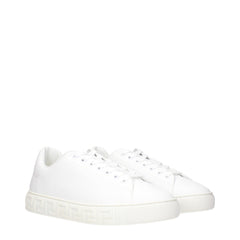 Versace White Leather Low Tops