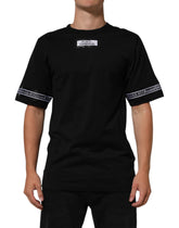 T-shirt Dolce & Gabbana noir DGRoyals en coton pour homme, col rond, taille IT