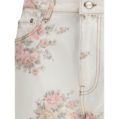 Ganni Jeans mit Sternenmuster und Blumenmuster