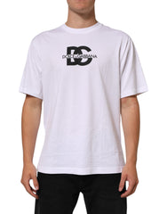 T-shirt homme Dolce & Gabbana blanc à col rond en coton imprimé logo