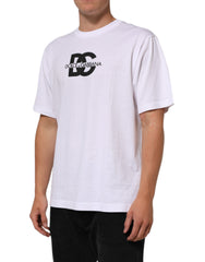 T-shirt homme Dolce & Gabbana blanc à col rond en coton imprimé logo