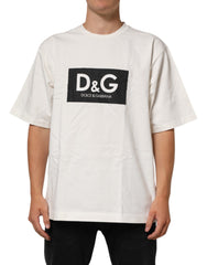 T-shirt homme Dolce & Gabbana blanc à col rond en coton imprimé logo