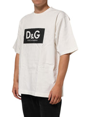 T-shirt homme Dolce & Gabbana blanc à col rond en coton imprimé logo