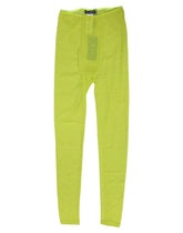 Leggings Dolce & Gabbana vert fluo en nylon avec logo et dentelle