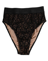 Culotte taille haute en dentelle noire à logo DG Dolce & Gabbana