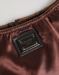 Sous-vêtements gainants taille haute en soie stretch marron Dolce & Gabbana