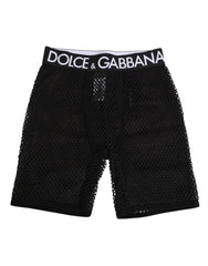 Short en coton noir à logo Dolce & Gabbana, pantalon mi-long, sous-vêtements