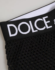 Short en coton noir à logo Dolce & Gabbana, pantalon mi-long, sous-vêtements