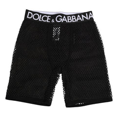 Short en coton noir à logo Dolce & Gabbana, pantalon mi-long, sous-vêtements