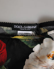 Dolce & Gabbana Slip mit schwarzem Blumenmuster und mittelhohem Bund