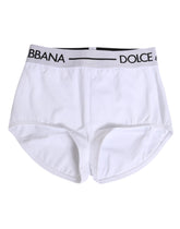 Short en nylon blanc Dolce & Gabbana avec logo et ceinture. Sous-vêtements