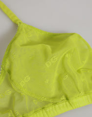 Soutien-gorge souple en nylon jaune et vert Dolce & Gabbana