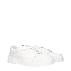 Dolce & Gabbana White Leather Low Tops