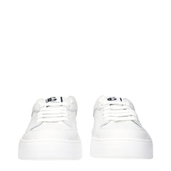 Dolce & Gabbana White Leather Low Tops