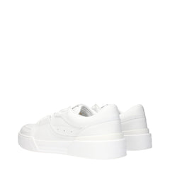 Dolce & Gabbana White Leather Low Tops