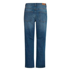 ICHI Blue Cotton Mom Jean