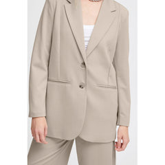 ICHI Blazer aus recyceltem Polyester in Beige
