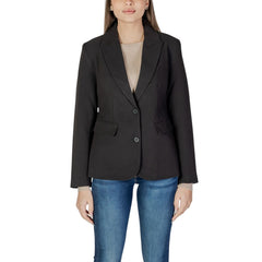 Blazer noir en polyester recyclé uniquement