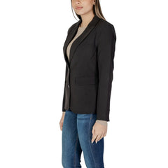 Blazer noir en polyester recyclé uniquement