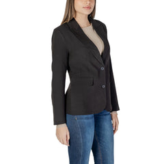 Blazer noir en polyester recyclé uniquement