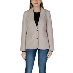 Nur beigefarbener Blazer aus recyceltem Polyester