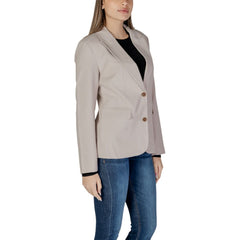 Nur beigefarbener Blazer aus recyceltem Polyester