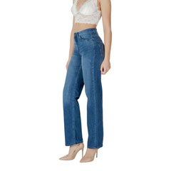 ICHI Blue Cotton Relaxed Fit Jean