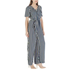 ICHI Jumpsuit aus blauer Viskose