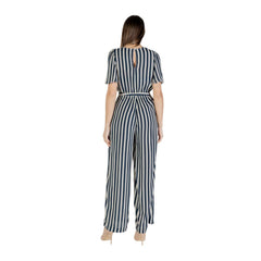 ICHI Jumpsuit aus blauer Viskose