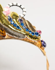 Diadème Dolce & Gabbana en laiton doré orné de cristaux